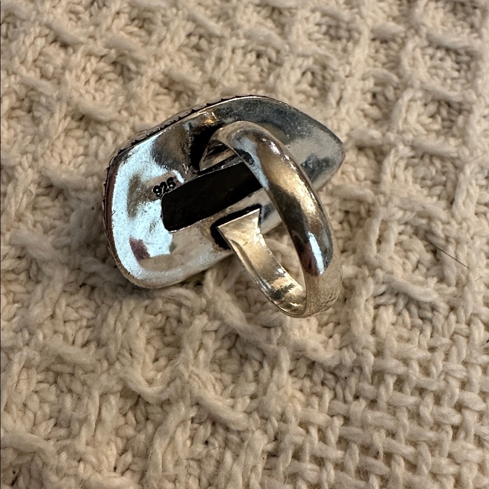 Titanium Druzy Sterling Overlay Ring - Picture 5 of 6